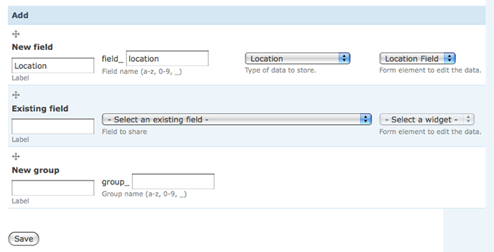 content profile location field