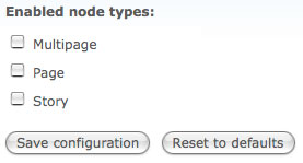 module settings page