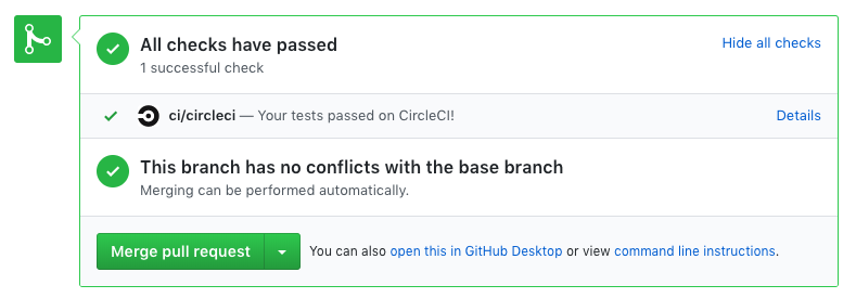 Github PR CI green