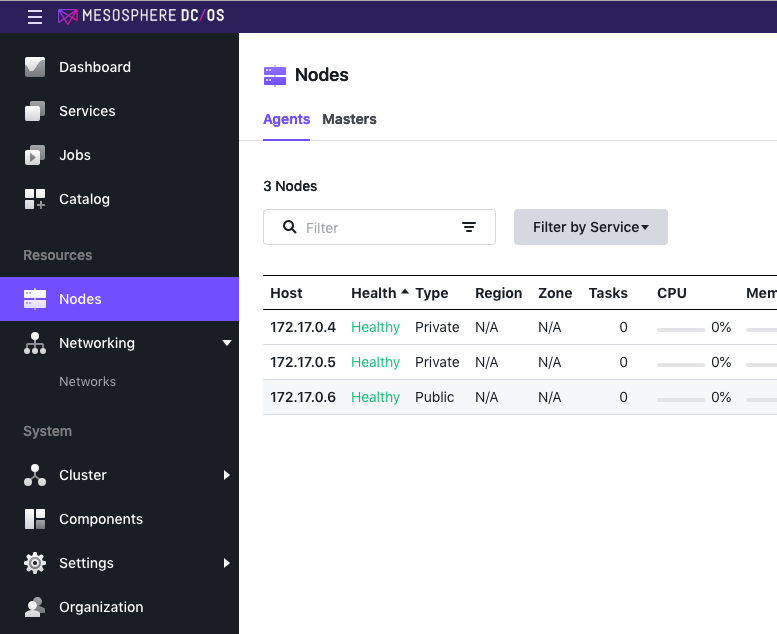 mesos dcos nodes