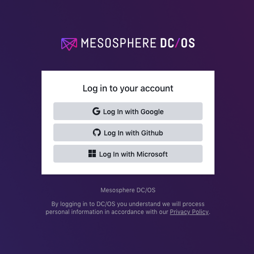 mesos dcos web login