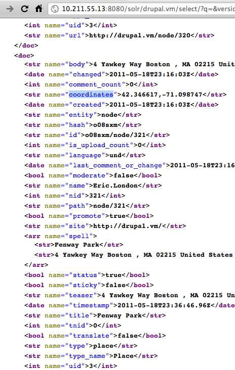 Solr Query Coordinates